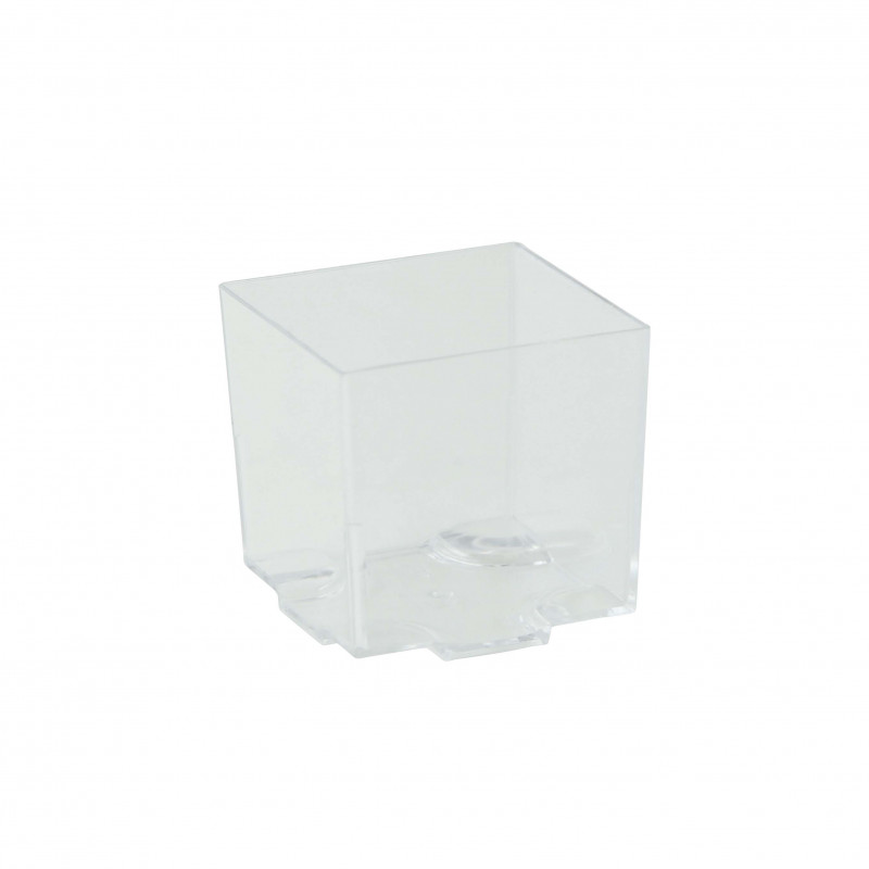 Verrine plastique PS transparente "Kara" 60 ml 4,5 x 4,5 x 4,3 cm - 20 unités