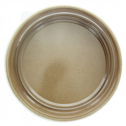 Saladier rond en carton kraft avec couvercle plastique PET "Buckaty" 1200 ml Diam: 18,5 cm 18,5 x 16,1 x 6,5 cm - 25 unités