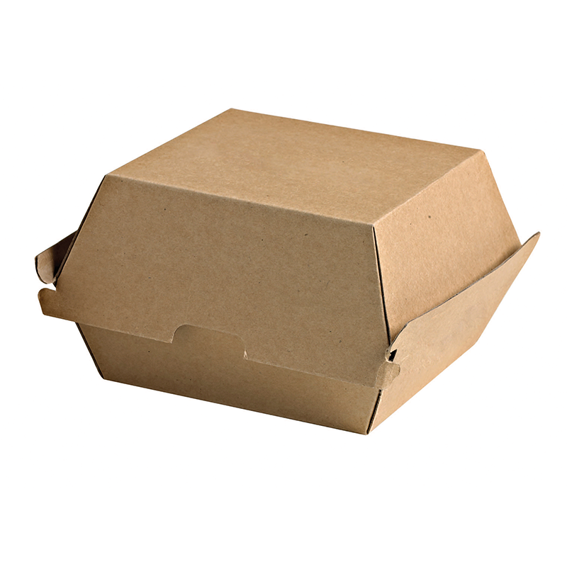 Boîte burger carton kraft brun microcannelé 17,8 x 15,5 x 8 cm - 50 unités