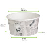 Pot "Deli" rond en carton décor journal 600 ml Diam: 11,4 cm 11,4 x 9,2 x 8,7 cm x 50 unités