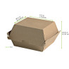 Boîte burger carton kraft brun microcannelé 14,5 x 13 x 7,8 cm x 50 unités