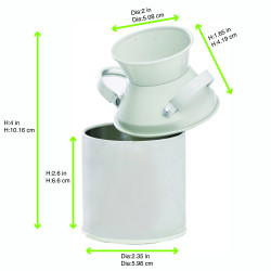 Pot à lait en métal couleur ivoire 125 ml Diam: 5 cm 5 x 10 cm x 6 unités
