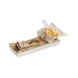 10 Pcs - Plateau repas bois rectangulaire "Noa" 39 x 15 x 4 cm