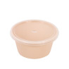 Bol Reemp beige en plastique PP avec couvercle transparent  120ml Ã˜77mm H40 mm, 100pcs