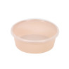 Bol Reemp beige en plastique PP avec couvercle transparent  300ml Ã˜120mm H32 mm, 50pcs