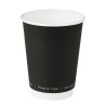 Gobelet en carton noir à double paroi sans matière plastique, Waterbased Ø90mm H110 mm, 25pcs