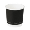 Gobelet en carton noir à double paroi sans matière plastique, Waterbased Ø62mm H62 mm, 25pcs