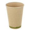 Gobelet beige en carton fibre de bambou sans plastique, Waterbased Ø90mm H110 mm, 50pcs