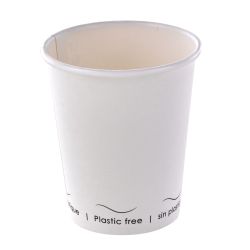 Gobelet Eden blanc en carton sans plastique, Waterbased Ø74mm H79 mm, 50pcs