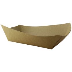 Barquette kraft ingraissable avec PE 1200 ml 24,5 x 16,5 x 5 cm x 250 unités