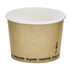 Pot à soupe carton blanc 450 ml Diam: 11,4 cm 11,4 x 9,3 x 8 cm x 25 unités