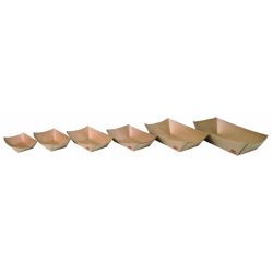 Barquette kraft ingraissable avec PE 1200 ml 24,5 x 16,5 x 5 cm x 250 unités