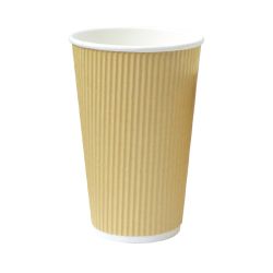 Gobelet carton double paroi beige "Rippley" 450 ml Diam: 9 cm 9 x 6,1 x 13,6 cm x 25 unités