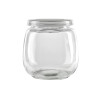 Bocal en verre sphérique avec couvercle plastique PP à clipser 300ml Ø68mm 83x H87 mm, 60pcs