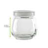 Bocal en verre sphérique avec couvercle plastique PP à clipser 300ml Ø68mm 83x H87 mm, 60pcs