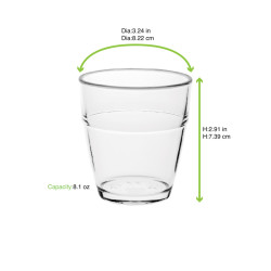 Verre Cupoly en PET réemployable transparent empilable  232ml  82,4x H74 mm, 120pcs