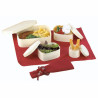 Ensemble de 4 boites en bois avec couvercle: 2 rondes et 2 rectangulaires  180x130, H62 mm, 50pcs