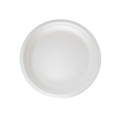 Assiette ronde blanche en pulpe Ø176mm L180x180 mm, 125pcs