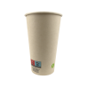 Gobelet blanc en carton fibre de bambou avec laminage plastique PE  Ø90mm 90x60, H136 mm, 50pcs