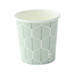 Gobelet carton blanc décor feuille Ø62mm 62x46, H62 mm, 50pcs