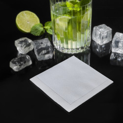 Serviette cocktail coton blanc  L200x195,2 mm, 100 unités
