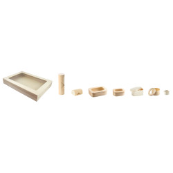 Boite bois ronde avec couvercle  Ø65mm 65x65, H45 mm, 10pcs