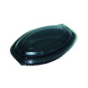 Cassolette plastique PP ovale noire 500 ml 20,7 x 14,3 x 3,7 cm - 125 unitÃ©s