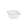 Barquette plastique PET rectangulaire transparente avec couvercle attaché 1000 ml 19,5 x 13 x 6,5 cm - 50 unités