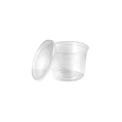 Barquette Ronde Pp Avec Couvercle - 650 ml - 12 cm x 9 cm x 8.7 cm - 25 unités