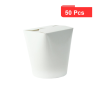 50 Pcs - Pot carton blanc avec fermeture à fente - 450 ml, Diam: 8 cm, Hauteur: 9,3 cm