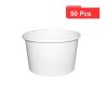 50 Pcs - Pot carton blanc 230 ml - Diam: 9 cm, Hauteur: 6,1 cm, Résistant chaud/froid