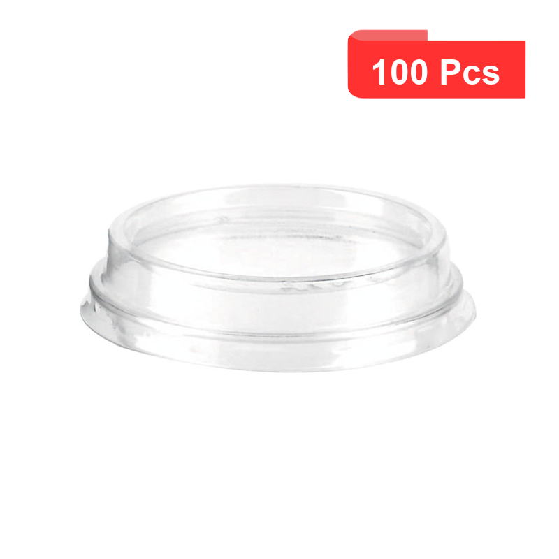 100 Pcs - Couvercle PLA plat transparent - Diam: 7,6 cm x 7,6 cm x 1 cm 100 Pcs - Couvercle PLA plat transparent - Diam: 7,6 cm x 7,6 cm x 1 cm