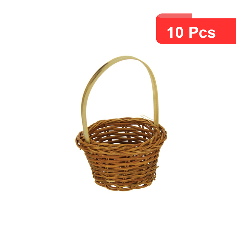 10 Pcs - Mini panier osier "Chiang" - Diam: 6 cm, Hauteur: 10 cm 10 Pcs - Mini panier osier "Chiang" - Diam: 6 cm, Hauteur: 10 cm