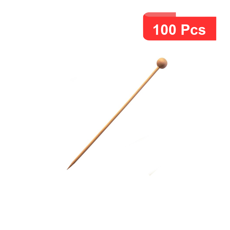 100 Pcs - Pic bambou avec boule - 14 cm, parfait pour servir vos entrées et plats. 100 Pcs - Pic bambou avec boule - 14 cm, parfait pour servir vos entrées et plats.