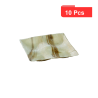 10 Pcs - Assiette carrée en palmier - 4 compartiments, 20,5 cm, Hauteur: 2,3 cm