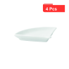 4 Pcs - Mini plat en porcelaine blanche - 10 cm x 7,6 cm x 1,4 cm
