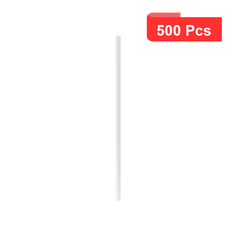 500 Pcs - Chalumeau papier blanc - Diam: 0,6 cm, Long: 19,7 cm 500 Pcs - Chalumeau papier blanc - Diam: 0,6 cm, Long: 19,7 cm