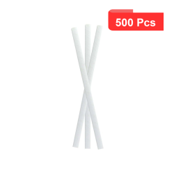 500 Pcs - Chalumeau papier blanc pour smoothie - Diam: 0,8 cm, Long: 19,7 cm