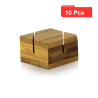 10 Pcs - Porte menu bambou - 4 x 4 cm x 2,5 cm - élégant et durable