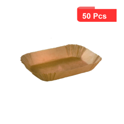 50 Pcs - Caissette papier cuisson ovale brune - Siliconée, 29,5 x 20,5 cm, Hauteur: 6,5 cm