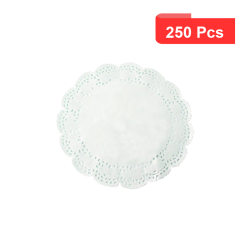 250 Pcs - Dentelle papier ronde blanche - Diam: 23 cm