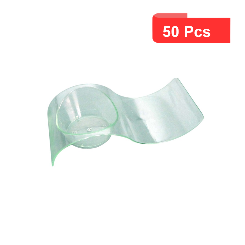 50 Pcs - Pot vague plastique PS vert transparente "Gizmo" - 10 cm x 4 cm x 2,4 cm