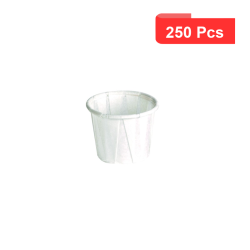 250 Pcs - Pot papier plissé blanc - 14 ml, Diam: 3,7 cm, Hauteur: 2,8 cm