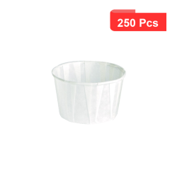250 Pcs - Pot papier plissé blanc - 75 ml, Diam: 6 cm, Hauteur: 2,6 cm