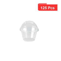 125 Pcs - Pot plastique PET transparent - L: 7,4 cm, H: 4,4 cm, résistant