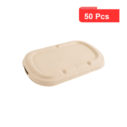 50 Pcs - Couvercle rectangulaire brun en pulpe - 20,5 x 12,3 cm x 1,5 cm