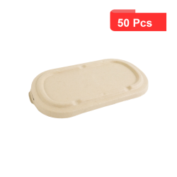 50 Pcs - Couvercle rectangulaire brun en pulpe - 24 x 13,5 cm x 1,5 cm