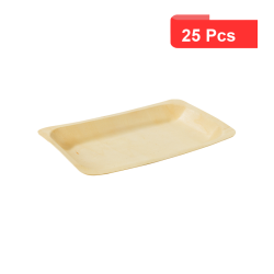 25 Pcs - Assiette rectangulaire en bois "Scandinavie" - Écologique