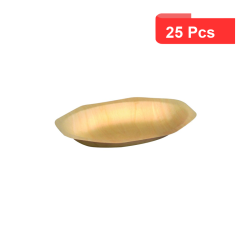 25 Pcs - Assiette ovale en bois "Scandinavie" - 19,5 x 12,5 cm, Hauteur: 2,5 cm