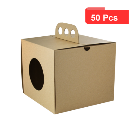 50 Pcs - Boîte à emporter kraft brun - Style coup de poing, idéale pour take-out